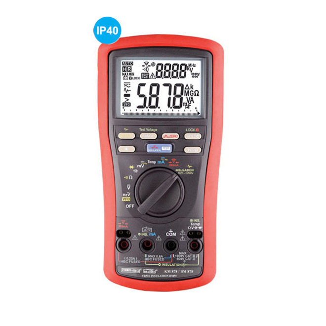 Kusum-Meco KM 878 TRMS Digital Insulation Multimeter with added VFD, capacitance, AC/DC Current Range & Temperature Function