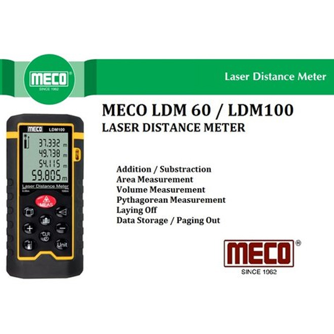MECO LDM60 / LDM 100 LASER DISTANCE METER