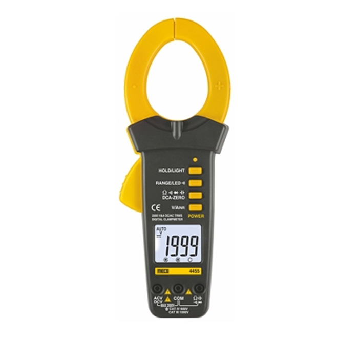Meco 4455 3-1/2 Digit 1999 Counts 2000V & 2000A DC/AC TRMS Auto & Manual Ranging Clampmeter